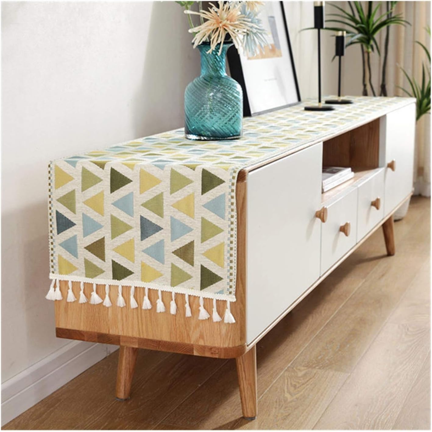 Amody Polyester Farmhouse Decor Table Runner, End Table Runner 14x79