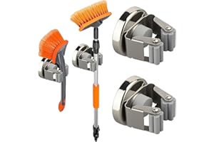 ULIBERMAGNET Magnetic Broom Holder,4PCS Magnetic Mount Broom Holder Heavy Duty for Hanging,Strong Magnetic Tool Holder Durabl