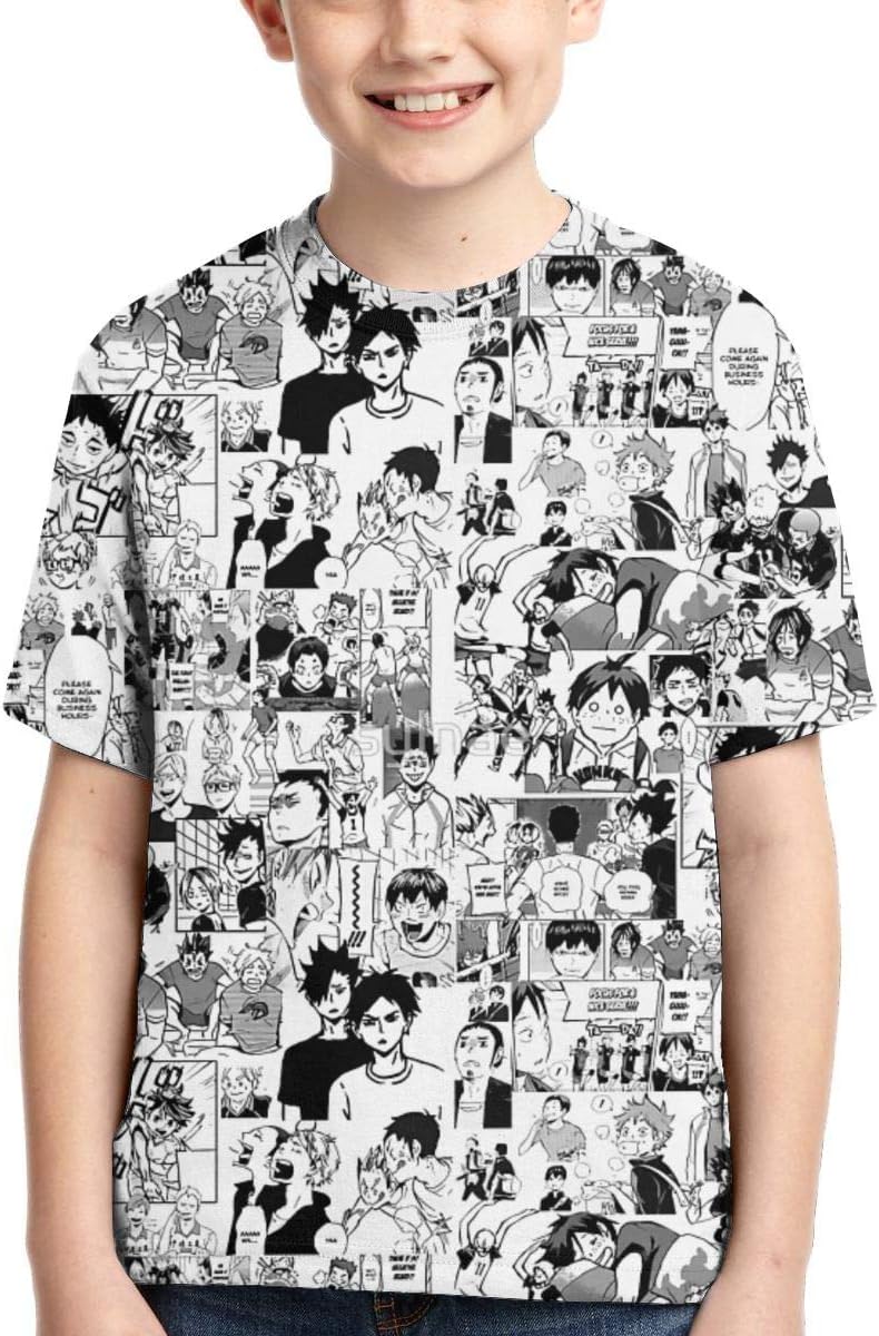 Haikyuu! Fashion 3D Print T-Shirt Personalized Short Sleeve Tops for Kids Boys and Girls