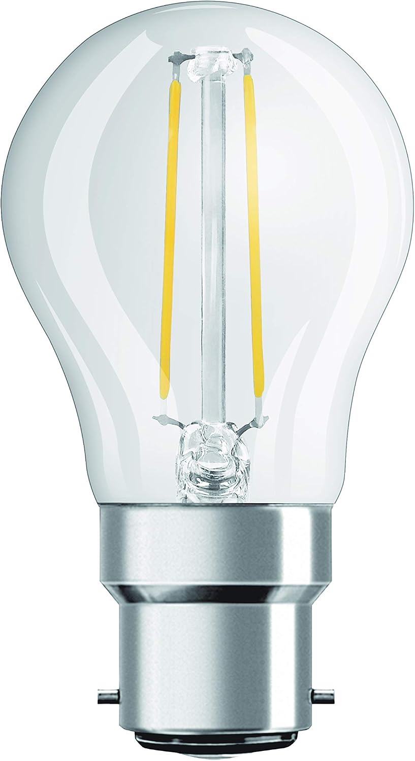 OSRAM LED Retrofit Classic P/LED lamp, Classic mini Ball Shape, Retro Design, in Filament Style, with Bayonet Base: B22d