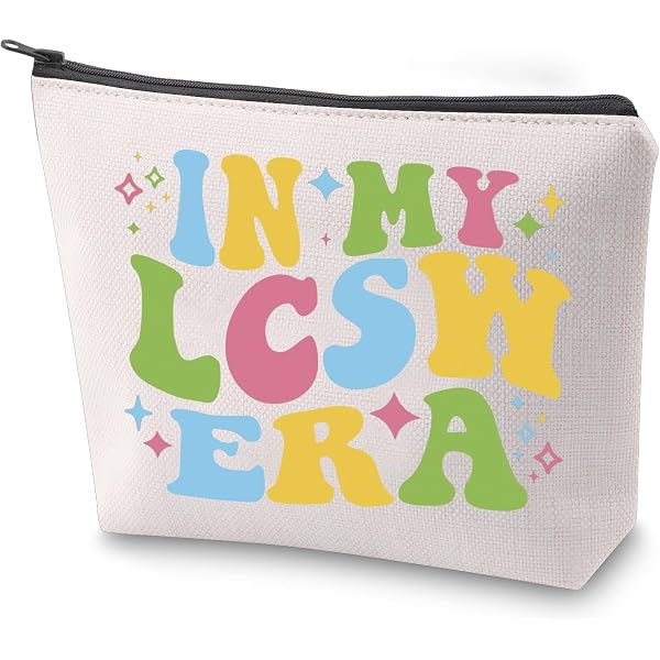 BLUPARK Sozialarbeiter-Geschenk – Make-up-Tasche Mit Aufdruck, Cremeweiß, Großes Fassungsvermögen