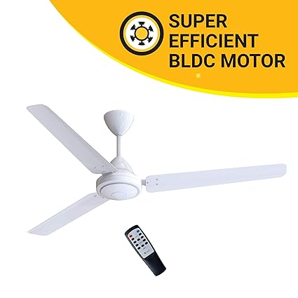 Atomberg Efficio 1400 mm BLDC Motor with Remote 3 Blade Ceiling Fan(White, Pack of 1)