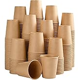 SIUQ 400 Pack 5 oz Kraft Paper Cups, Disposable Bathroom Cups, Mini Mouthwash Cups, Hot/Cold Beverage Drinking Cup for Home, Store, Travel, Events (Brown)