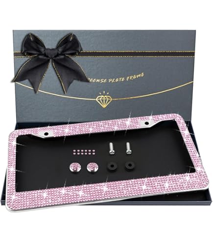 Two PiecesCrystal Rhinestone License Plate ABS Chrome Frame With Crystal Screw Caps 2 Frame F62ca57a Add2 499e B926 E35bb67cdc80.1256959edeecdd7fb140ba7ec3a725fb