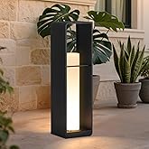 Linkmoon 28.7" Solar Lanterns Outdoor Waterproof, Large Outdoor Floor Lamp | 3000K LED Path Lights, Outside Floor Lamp Solar Powered, Dusk to Dawn Landscape Lighting for Deck Garden Yard Backyard Porch