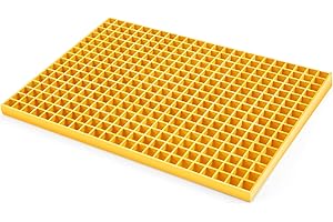 Cinnvoice FRP Grating 1.5 x 1.5 in Square Panel 36 x 25 in for Tree Grate, Pigeon Loft, Trenches, Drainage, Decks