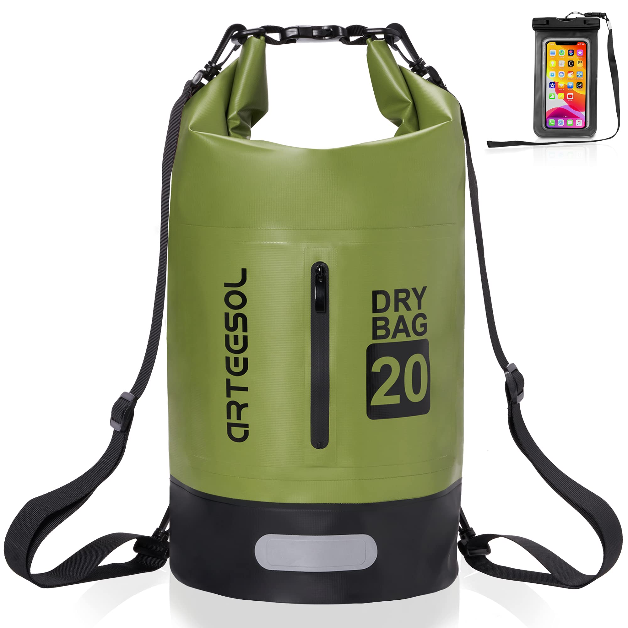 Waterproof Dry Bag, 5L/10L/20L/30L Waterproof Backpack Dry Sack Rucksack, Swim Bag with Adjustable Shoulder Straps, for Beach Swimming Kayaking Hiking Boating Canoeing Surfing Fishing