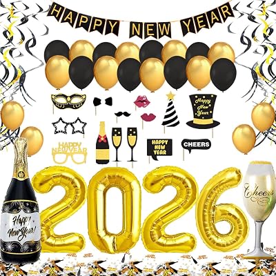 Jonami New Year's Eve 2026 XXL Decoration Set - Black & Gold