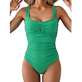 B2prity One Piece Swimsuit for Women Tummy Control Bathing Suit Ruched Slimming Swimwear