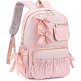 RTGNEI Kawaii Coquette Backpack with Bows for Teen Girls School Bookbag Aesthetic Dance Bag