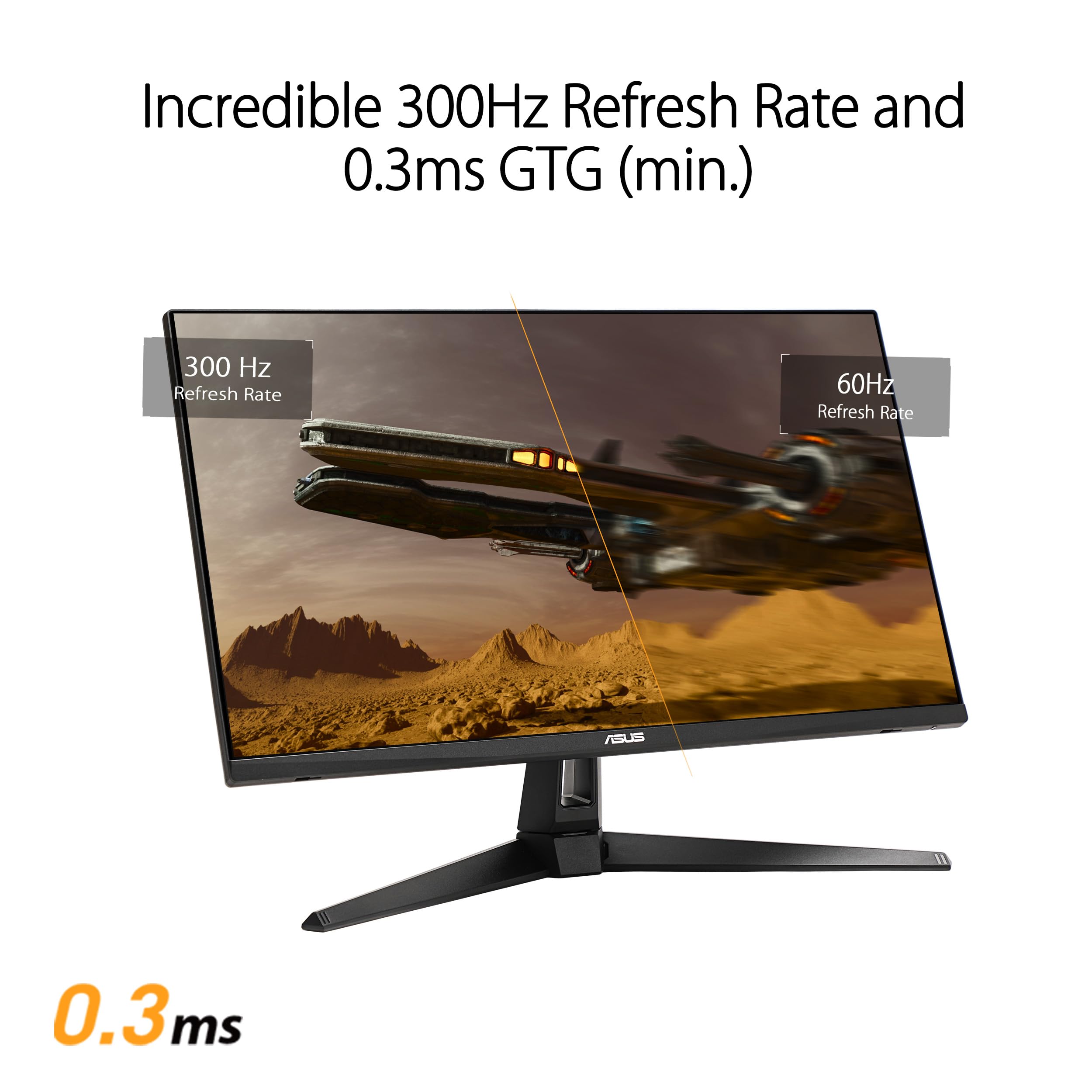 ASUS TUF Gaming 27” 1440P Monitor (VG27AQM5A) - QHD (2560x1440), 300Hz, Fast IPS, Extreme Low Motion Blur Sync, 0.3ms, Speaker, 95% DCI-P3, Shadow Boost, DisplayWidget Center, 3 yr Warranty
