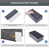 Craxter Underwear Drawer Organiser Divider Set of 4 Grey view 5