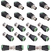 lkelyonewy BNC to Cat5e Adapter Male Connectors and Solderless Female Video Balun Connector,Screw Camera Terminal Plug for CC