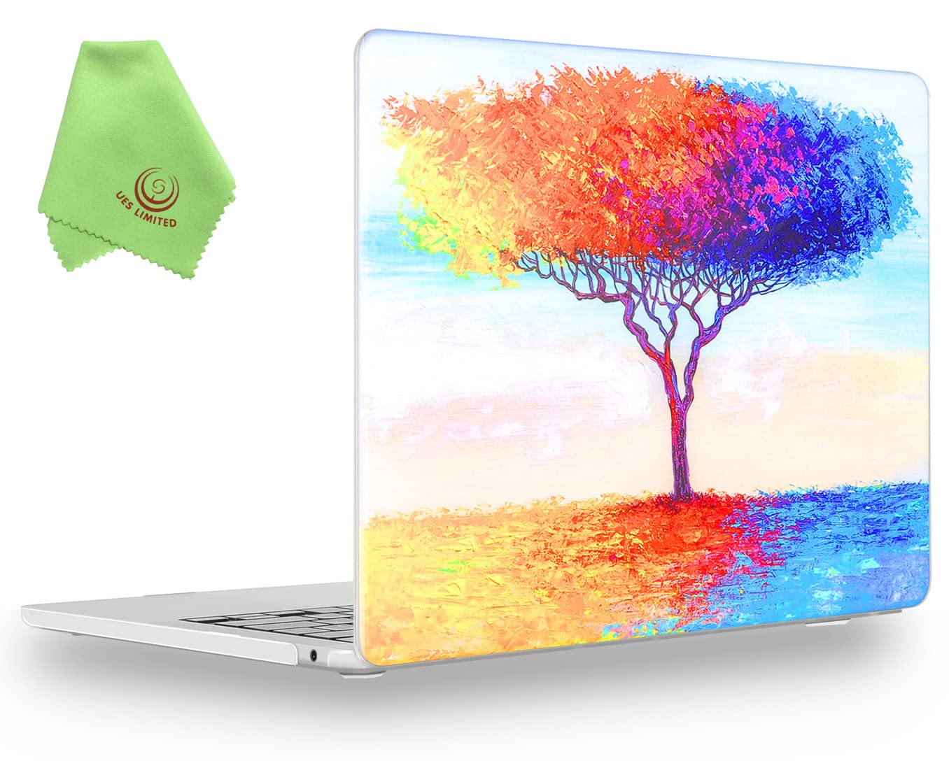 UESWILL Compatible with 2022-2026 MacBook Air 13 inch M5 M4 M3 M2 Case Model A3449 A3240 A3113 A2681 Mac Air 13.6, Pattern Hard Shell Case Cover + Microfiber Cloth, Color Tree