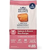 Natural Balance Limited Ingredient Adult Dry Dog Food with Healthy Grains, Salmon & Brown Rice Recipe, 4 Pound (Pack of 1)
