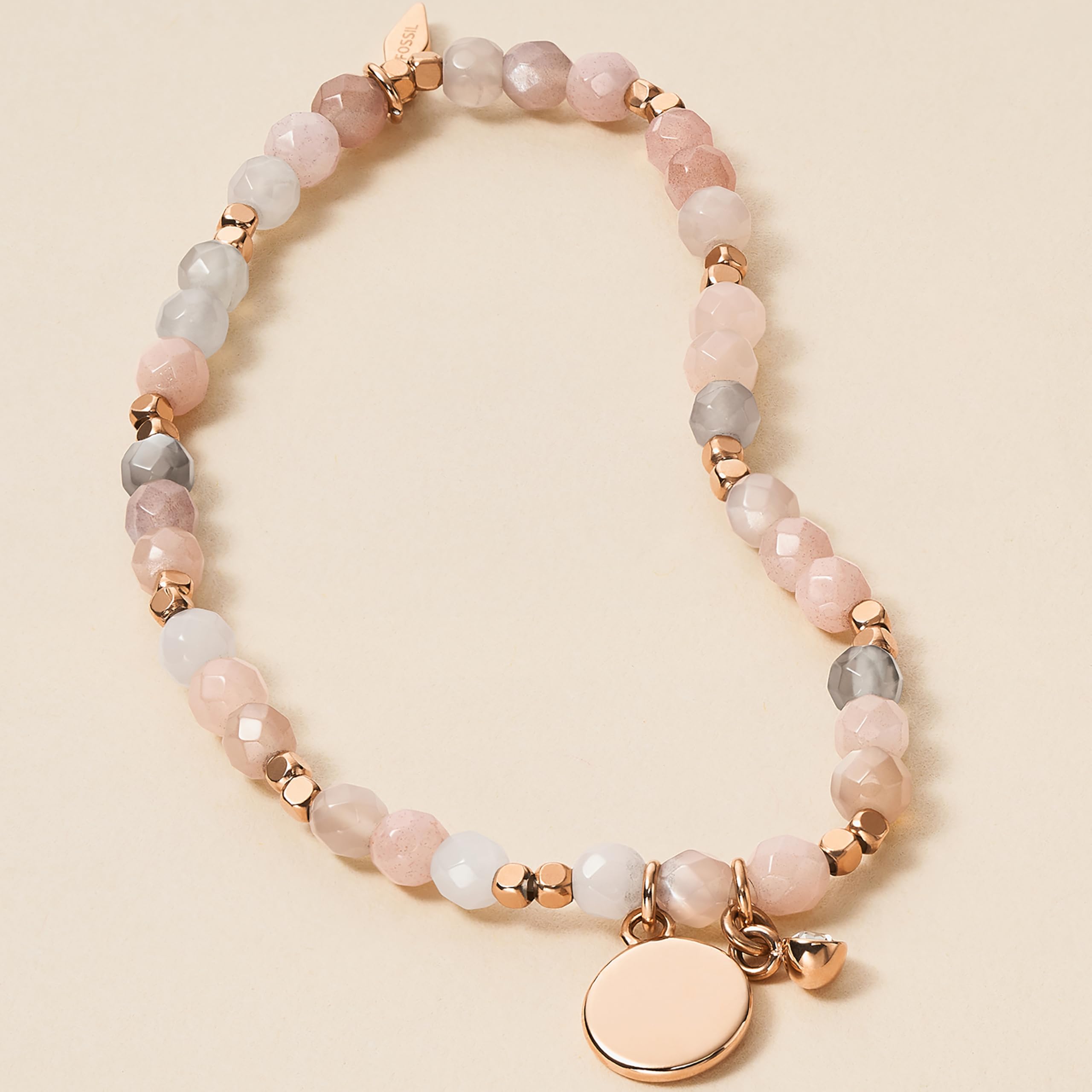 Fossil Women's Rose Gold-Tone Stainless Steel Chain or Beaded Bracelet for Women