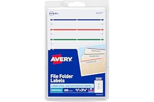 Removable File Folder Labels on 4" x 6" Sheets