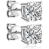 Moissanite Stud Earrings for Women Men 0.6Ct-4Ct, Anniversary Romantic Birthday Gifts for Wife Jewelry Present for Her Women Girlfriend Mom Daughter Wedding Marriage Christmas Valentine Mothers Day Engagements