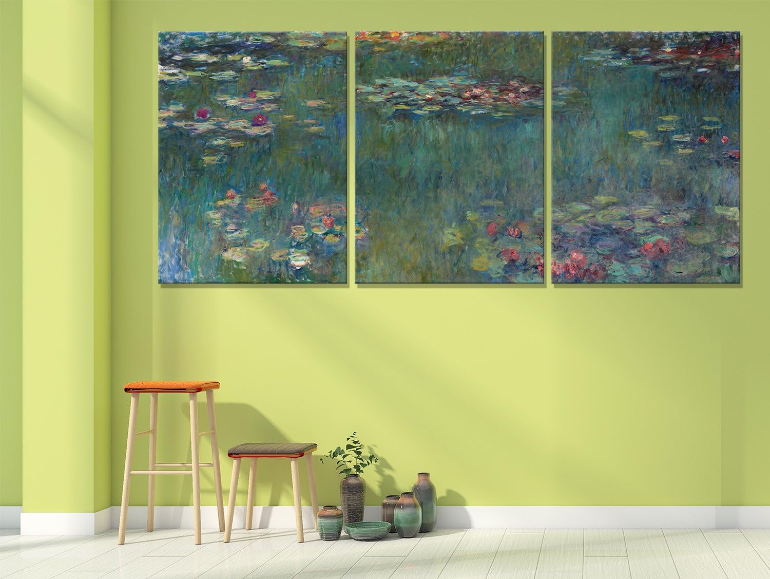 Amazon Co Jp クロード モネ 睡蓮 油絵風景画 インテリア アートポスター 絵画 クロード モネ 飾り絵 複製名画 プレゼント リビング ダイニング 寝室 お風呂 オフィス バー 木枠なし 50cmx70cmx3 Ms005 家電 カメラ