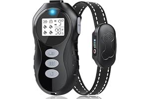 DDZ Dog Shock Collar with Remote Control - Shock Collar for Dogs, IPX7 Waterproof Dog Training Collar with Beep Vibration Shock Flashlight Long-Lasting Battery Safe Training for Dogs 10–120 lbs Grey