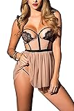 ALLoveble Women's Sexy Lace Lingerie Dress Cupless