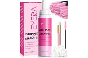 EMEDA Whipped Lash Shampoo Kit, Deep Cleanser Foam, 100ml Lash Cleaning Kit with Brush, Cleanser for Extension & Cluster & Strips Eyelash, Salon & Home Use Supplies (Unscented)