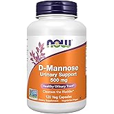 NOW Foods Supplements, D-Mannose 500 mg, Non-GMO Project Verified, Healthy Urinary Tract*, 120 Veg Capsules