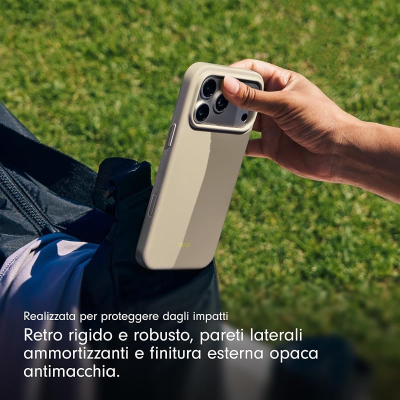 Custodia per iPhone 17 Pro con MagSafe e Controllo fotocamera, finitura opaca, fodera in microfibra – Grigio gesso