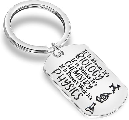 Amazon.com: Divertido regalo de ciencias para biólogos, regalo para médicos, regalo para científicos, regalo para estudiantes, regalo para profesores, regalo de graduación, acero inoxidable: Jewelry