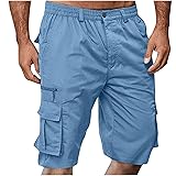 Generic Mens Cargo Shorts Elastic Waist Bermuda