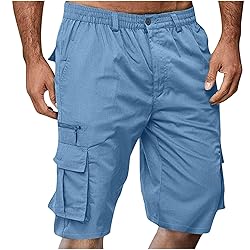 Generic Mens Cargo Shorts Elastic Waist Bermuda