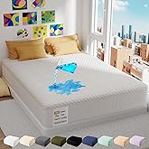 OhGeni 100% Waterproof Mattress Protector,Full Size Mattress Soft Pad,Pet Hair & Bedwetting Resistant,Cooling Breathable Fitted Sheets,Washable Bed Cover,Non-Slip Deep Pocket,Noiseless for Guest Rooms