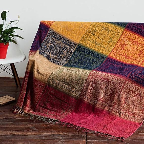 Yellow Boho Throw Blanket 2025