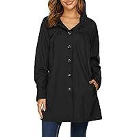 Beyove Women's Waterproof Raincoat Outdoor Hooded Lightweight Rain Jacket Windbreaker