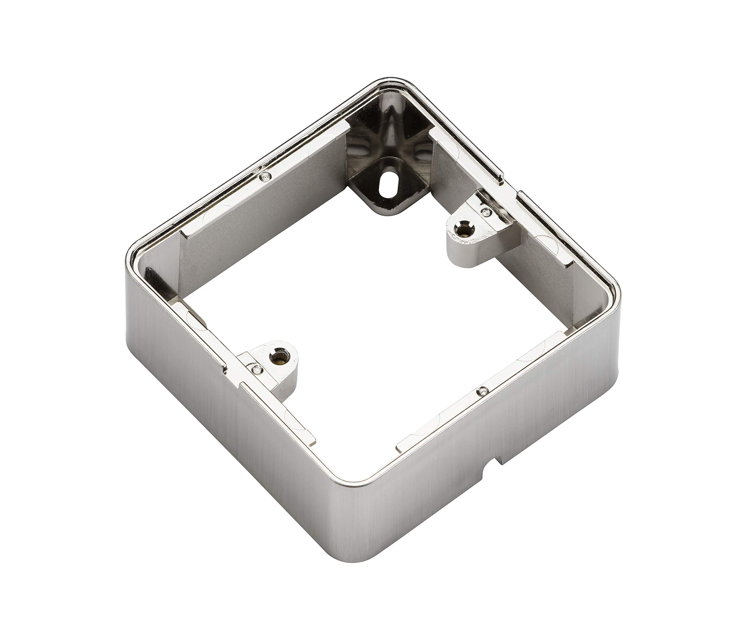 Knightsbridge 1GSBBC 1 Gang Surface Box in Brushed Chrome Effect, Polycarbonate