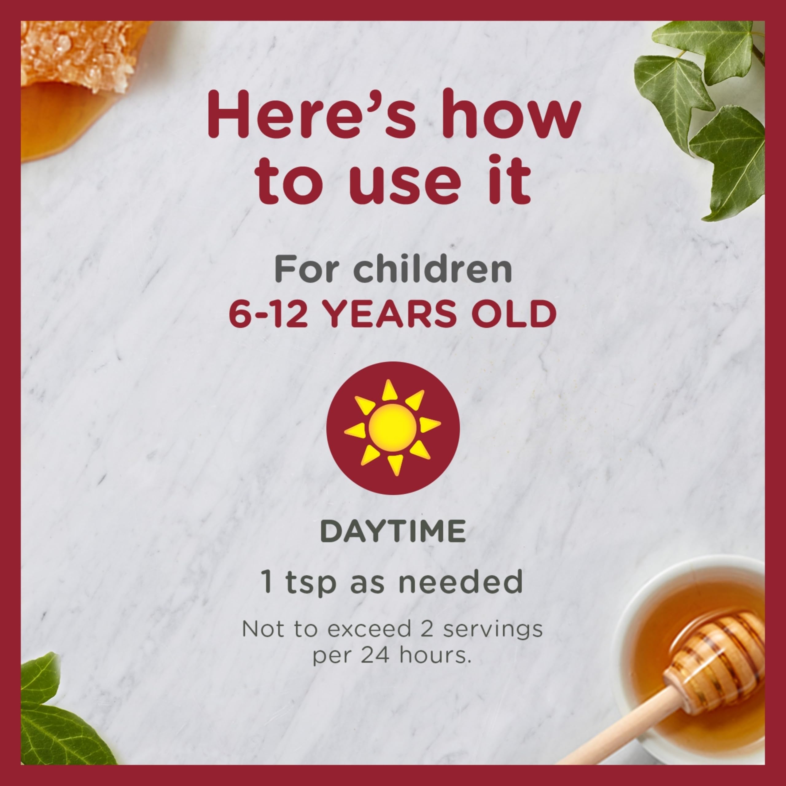 Zarbee's Children's Daytime All-in-One Honey Cough Syrup + Mucus, Throat & Nasal for Kids 6-12 + Dark Honey, Ivy Leaf Extract, Zinc Turmeric Root, & B-Vitamins, Drug-Free, Grape, 4 fl oz