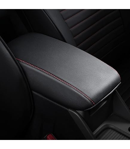 Center Console Cover Protector For Nissan Altima 2019-2024 – Black & Redline Faux Leather Cushion
