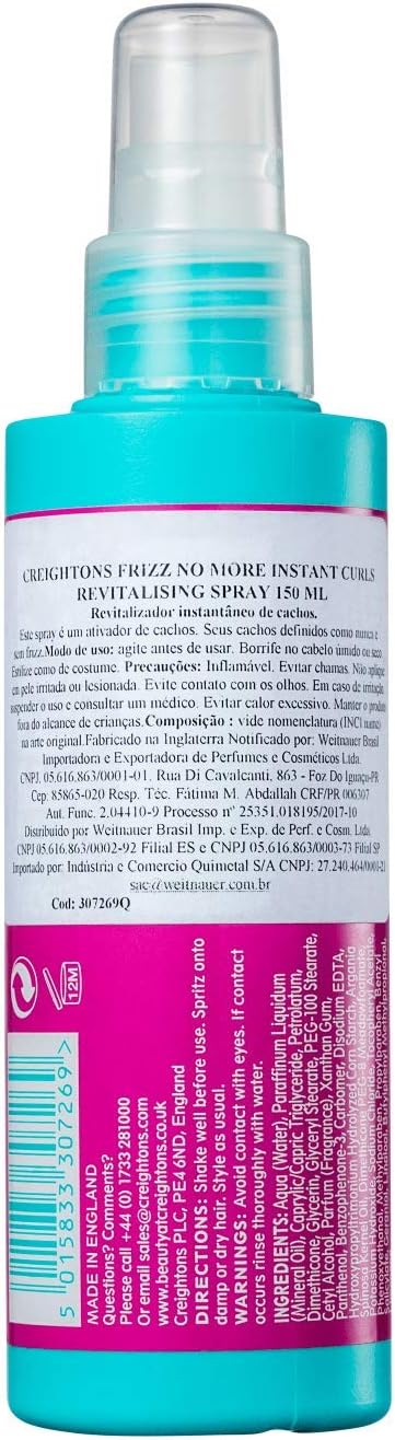 Creightons Frizz No More Instant Curls Revitalising Spray 150ml, Defines Curls - Image 3