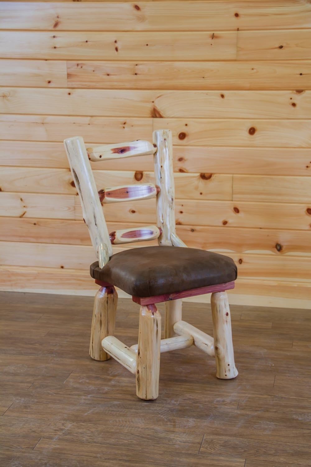 Amazon Com Red Cedar Log Dining Room Chair With Upholstered Seat