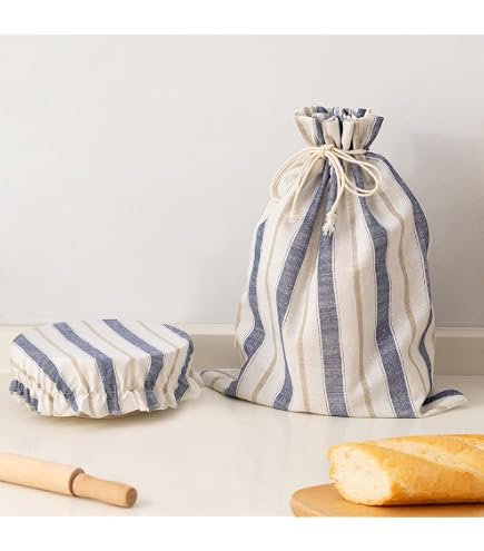 ORORIN Reusable Beeswax Bread Bags (2-Pack) - Linen Waxed Bags For Sourdough & Homemade Bread Storage - View #8