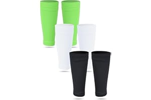 3 Pairs Soccer Shin Guard Sleeves, Flexible Soft Breathable Soccer Sock Sleeves Shin Pads Holders Soccer Shin Guard Sleeves f