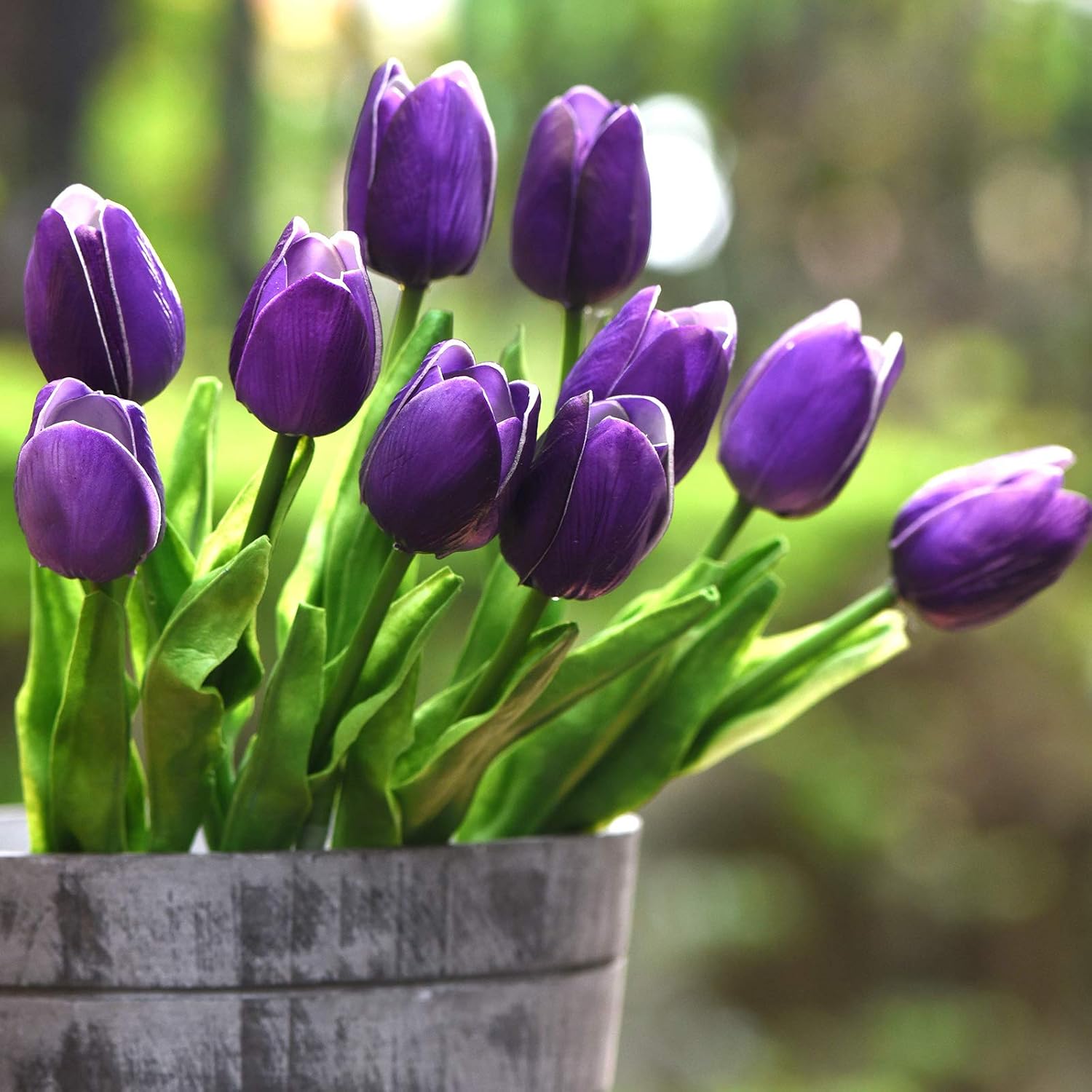 FiveSeasonStuff 10 Stems of Real Touch Tulip Artificial Flowers Bouquet, Perfect for Wedding Bridal, Party, Home, Holidays - Image 3