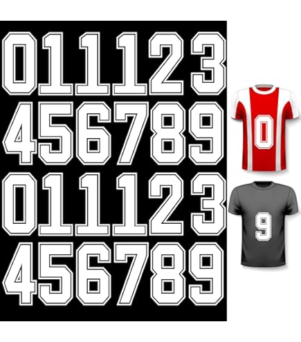 44 Pieces Iron On Numbers - 8 Inch Heat Transfer Numbers 0-9 For T-Shirts & Jerseys (Black & White) - View #6