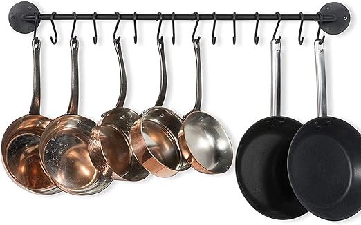 Amazon Com Wallniture Pot Pan Lid Rack Hanging Utensils Rail With