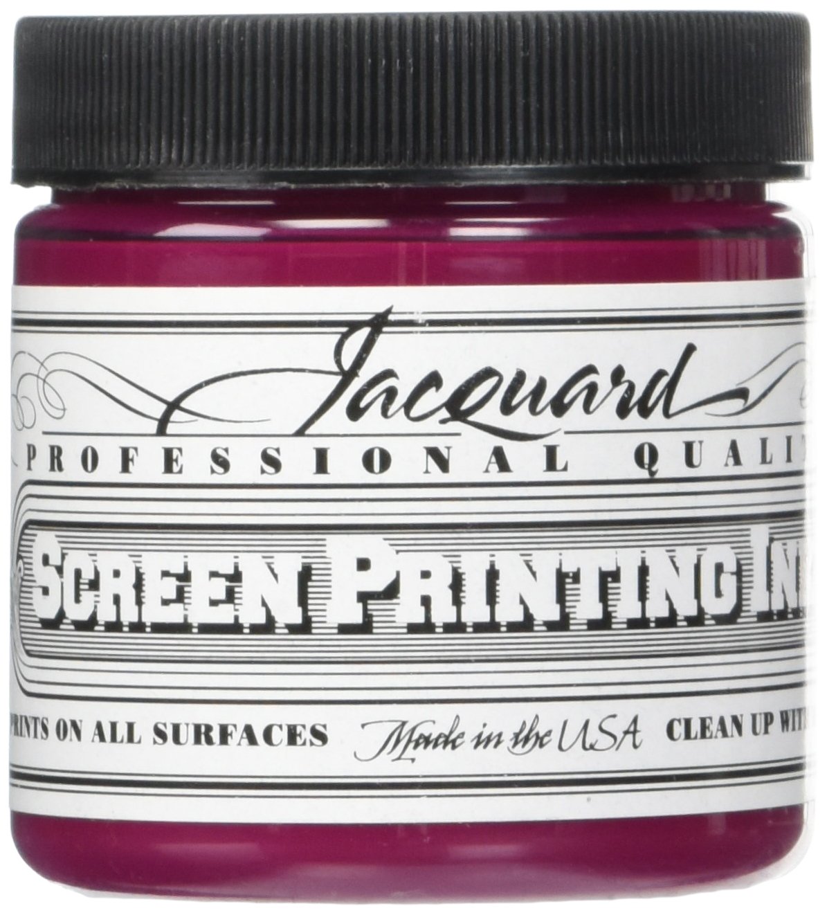 Jacquard Professional Screen Print Ink, Water-Soluable, 4oz Jar, Magenta (107)