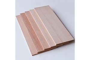 Woho 5 Pack Solid Spanish Cedar Wood Planks for DIY Cigar Humidor, 12" X 4" X 1/4" Cedar Planks for Tupperdor/Cabinet/Cigar Tray/Box Liners, Cedar Wood Planks for Cigar Storage/Organization/Aging