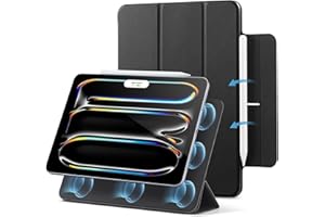 ESR for iPad Pro 11 Inch Case 2024 5th Gen(M4), Powerful Magnetic Attachment, Slim Trifold Stand Case, Supports Pencil Pro and Pencil(USB-C), Tough Protection, Auto Sleep/Wake, Rebound Series, Black