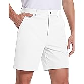 SERAMY Mens Golf Dress Shorts 7 Inch Inseam Stretch Work Shorts Quick Dry Casual Lightweight Flat Front Shorts with 5 Pockets