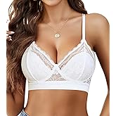 Avidlove Bralettes for Womens Lace Racerback Bras Wireless Unlined Bralette Comfy Bra Sexy Lingerie Tops