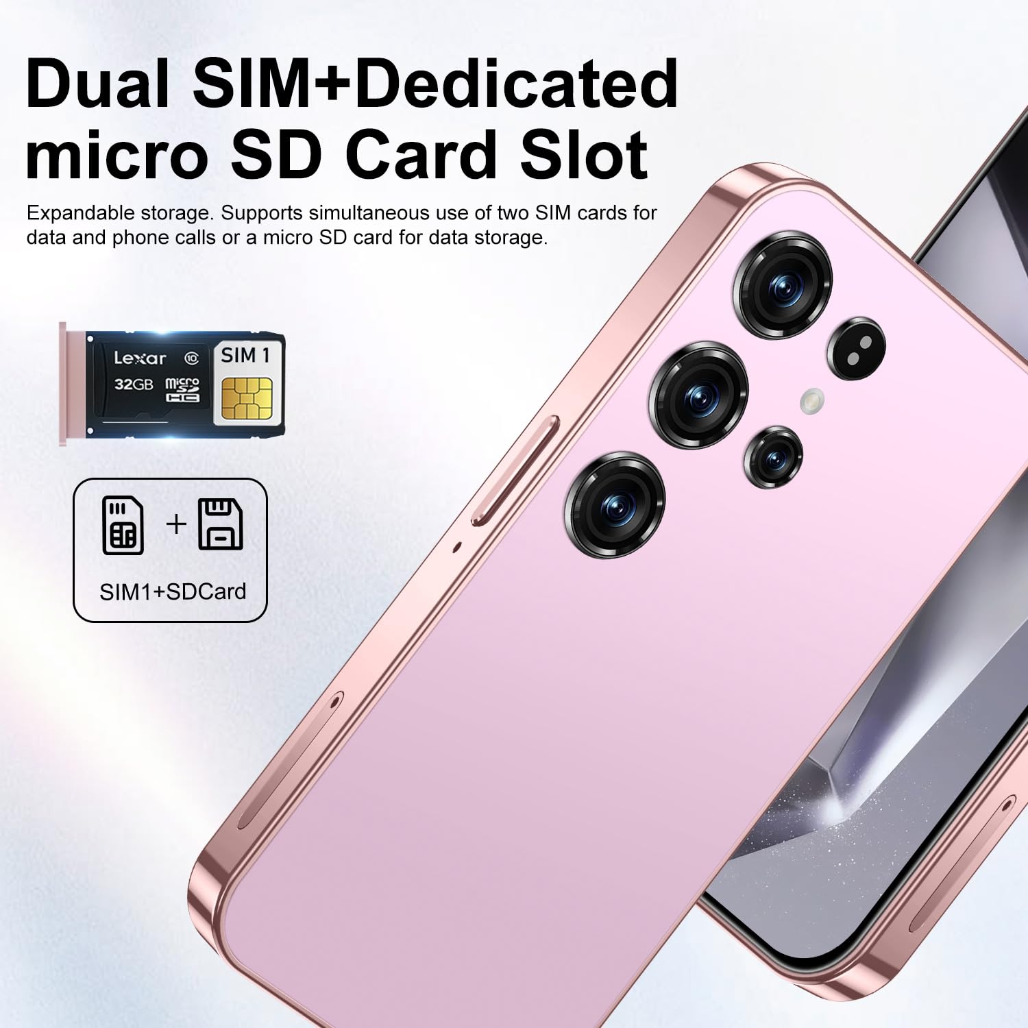 4G mini smartphone for kids 4-inch Incell HD Screen, 2600 mAh Big Battery, Dual SIM Dual Camera 5+8MP, Face Unlock 4G no contract phone (X24mini-Black)